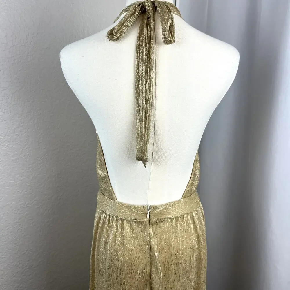 Lulu's Gold Maxi Dress - Picture 8 of 15